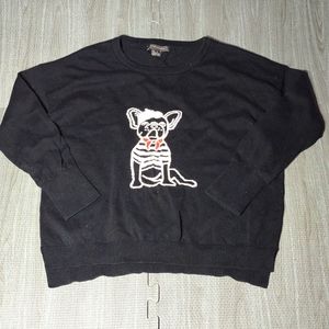French Connection French Bulldog Crew neck Sweater size Small/Medium PtP 20 1/2